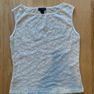 Ann Taylor Ivory Lace Tank Top